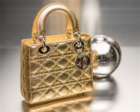 dior gold bag|gold lady dior bag.